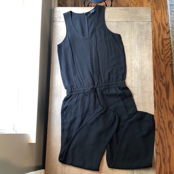 NWOT Theory Lortan Belfry Black Silk Jumpsuit - Picture 3 of 13